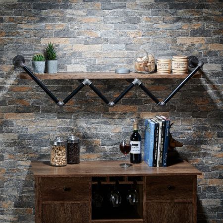 If the shelf is hung on a high place, it can be used as a display hanger.